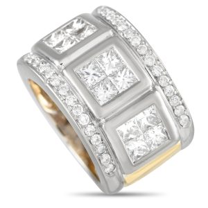 LB Exclusive 18K Weiß- und Gelbgold 2.10ct diamantener Breitbandring -012924 – MF04