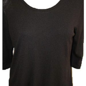 Three Quarter Sleeve Tunic Top in schwarz