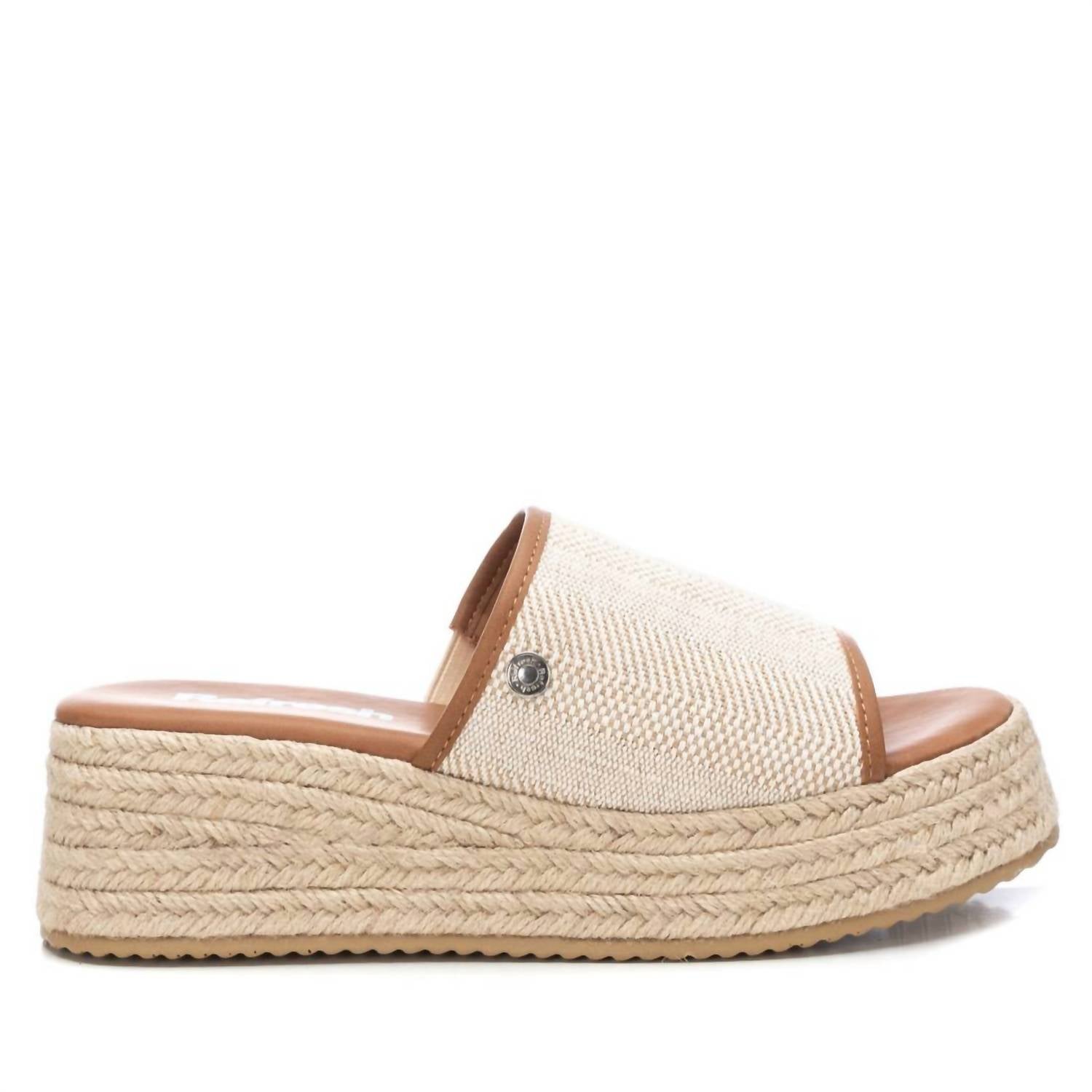 Damen Sandalen mit Keilabsatz in Beige