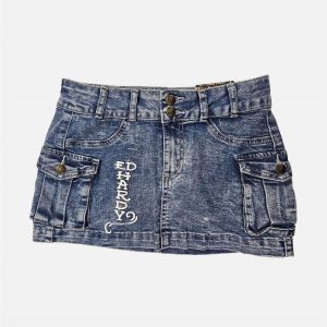 Damen Herz Dolch Cargo Rock in heller Waschung