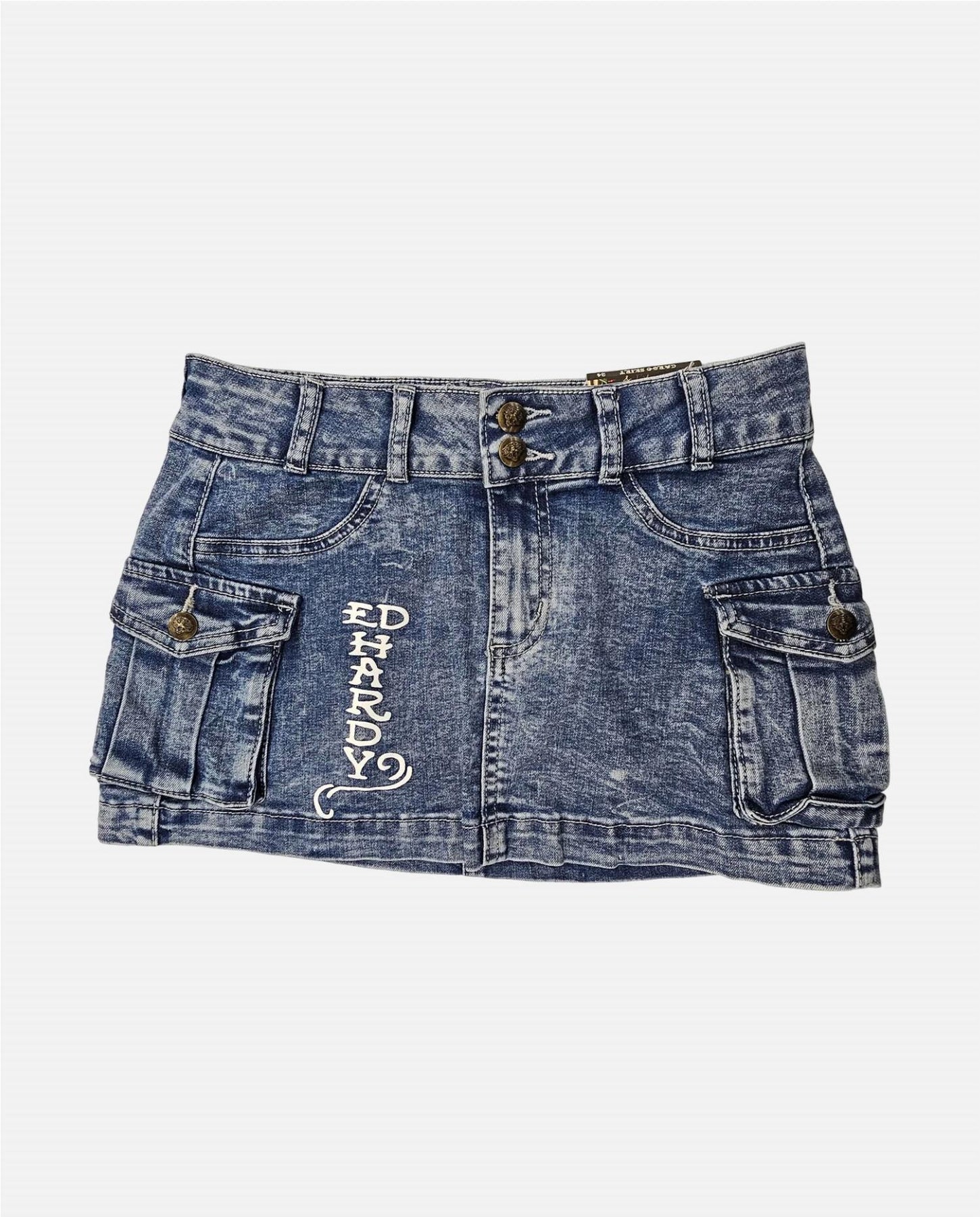 Damen Herz Dolch Cargo Rock in heller Waschung