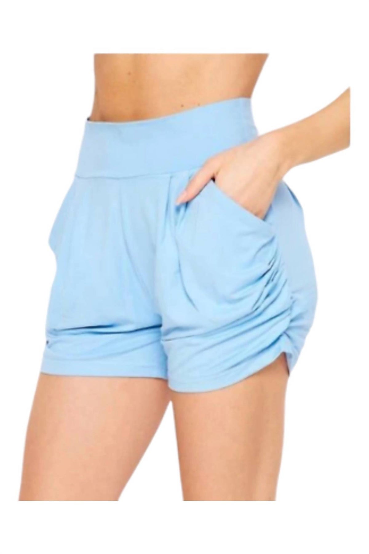 Damen Lounge Shorts mit Taschen in Sky Blau