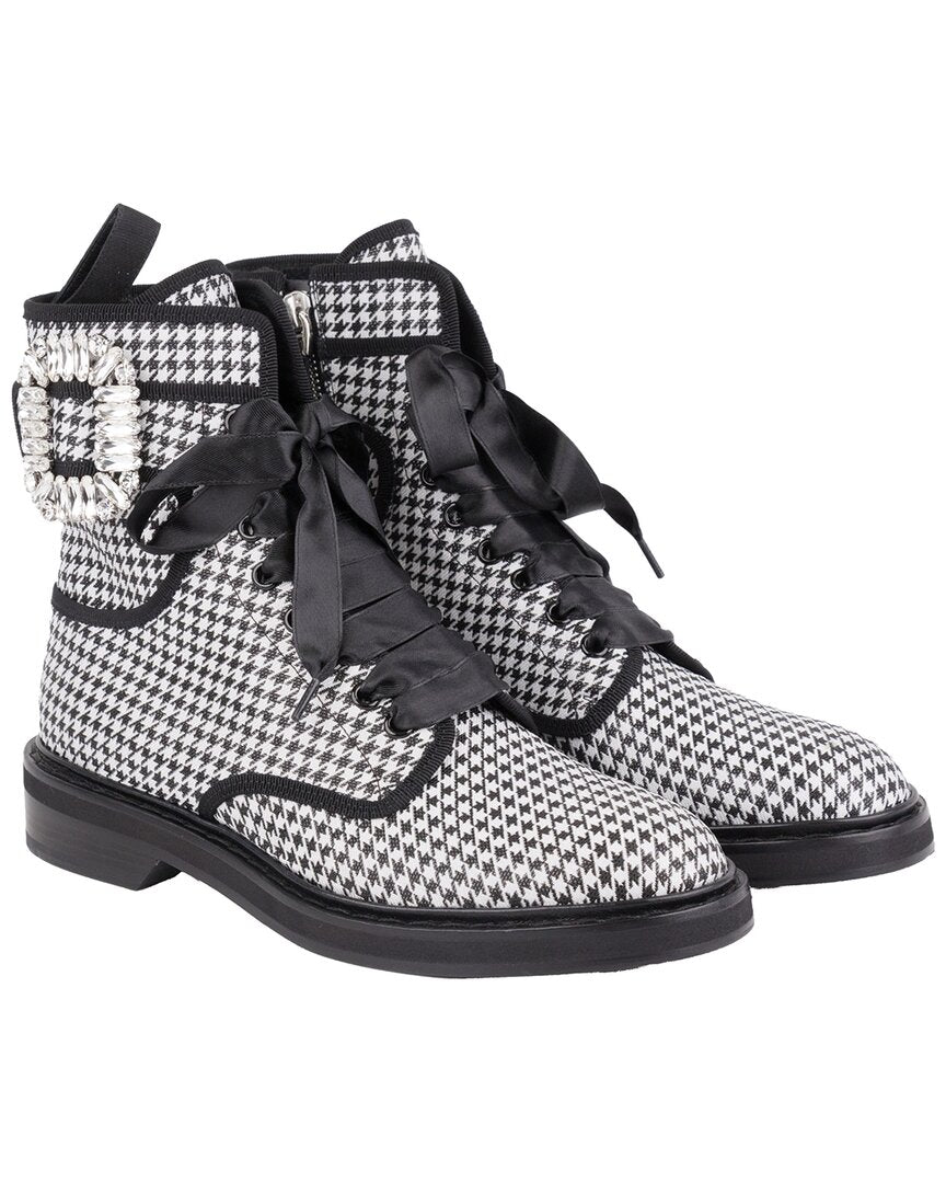 Roger Vivier Viv Rangers Strass Leder Bootie