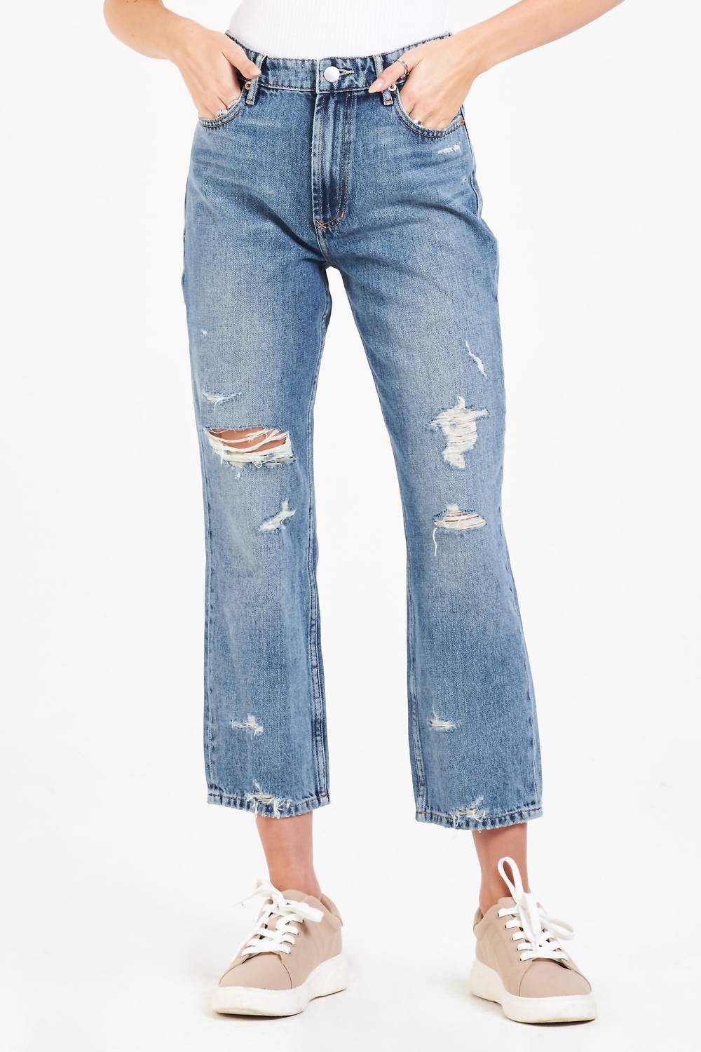 Jodi Jeans mit geradem Bein in mittel Wash