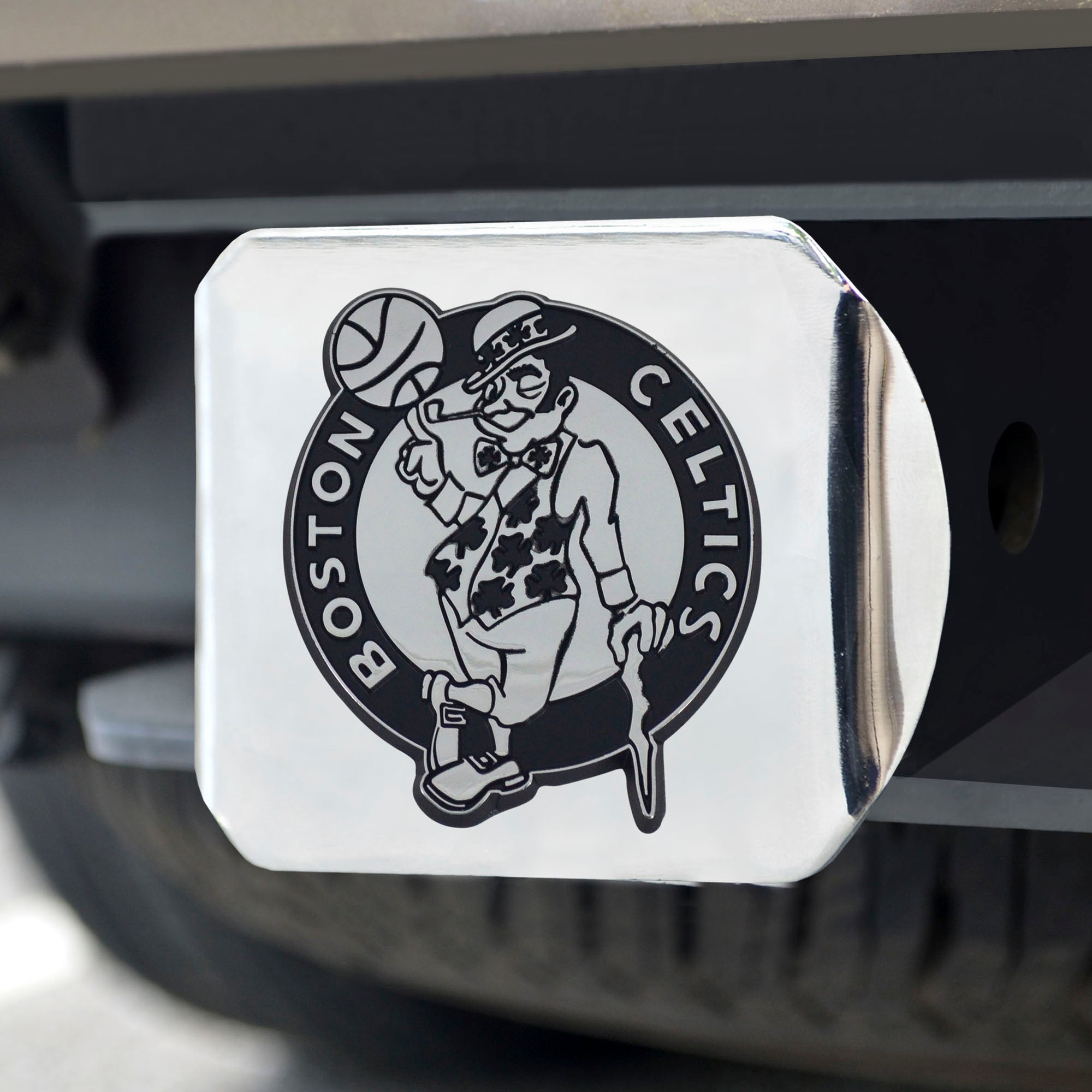 Fanmats Boston Celtics Chrom Metall Hitch Cover mit Chrom Metall 3D Emblem