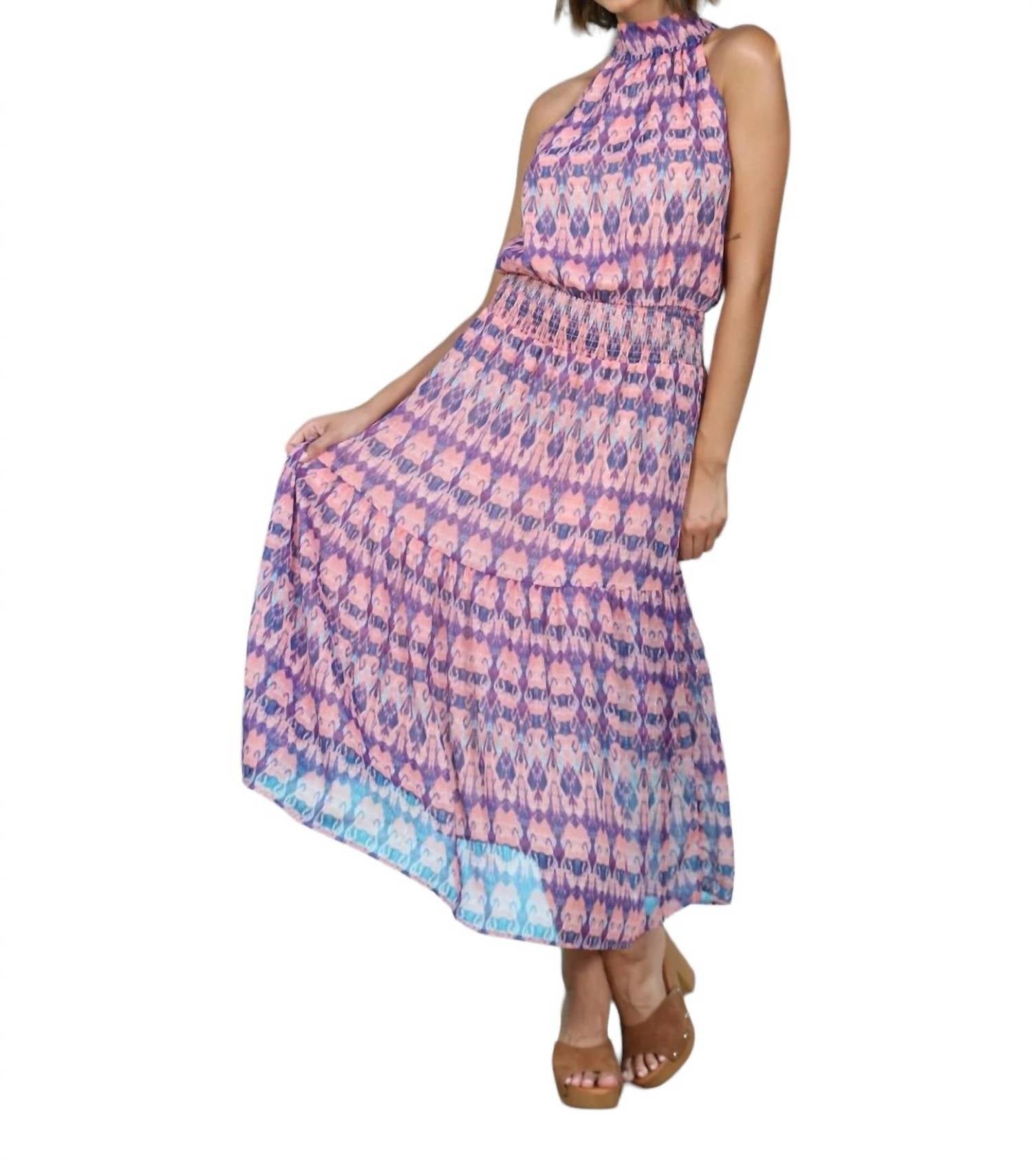 Chiffon Neckholder Maxikleid in Franca
