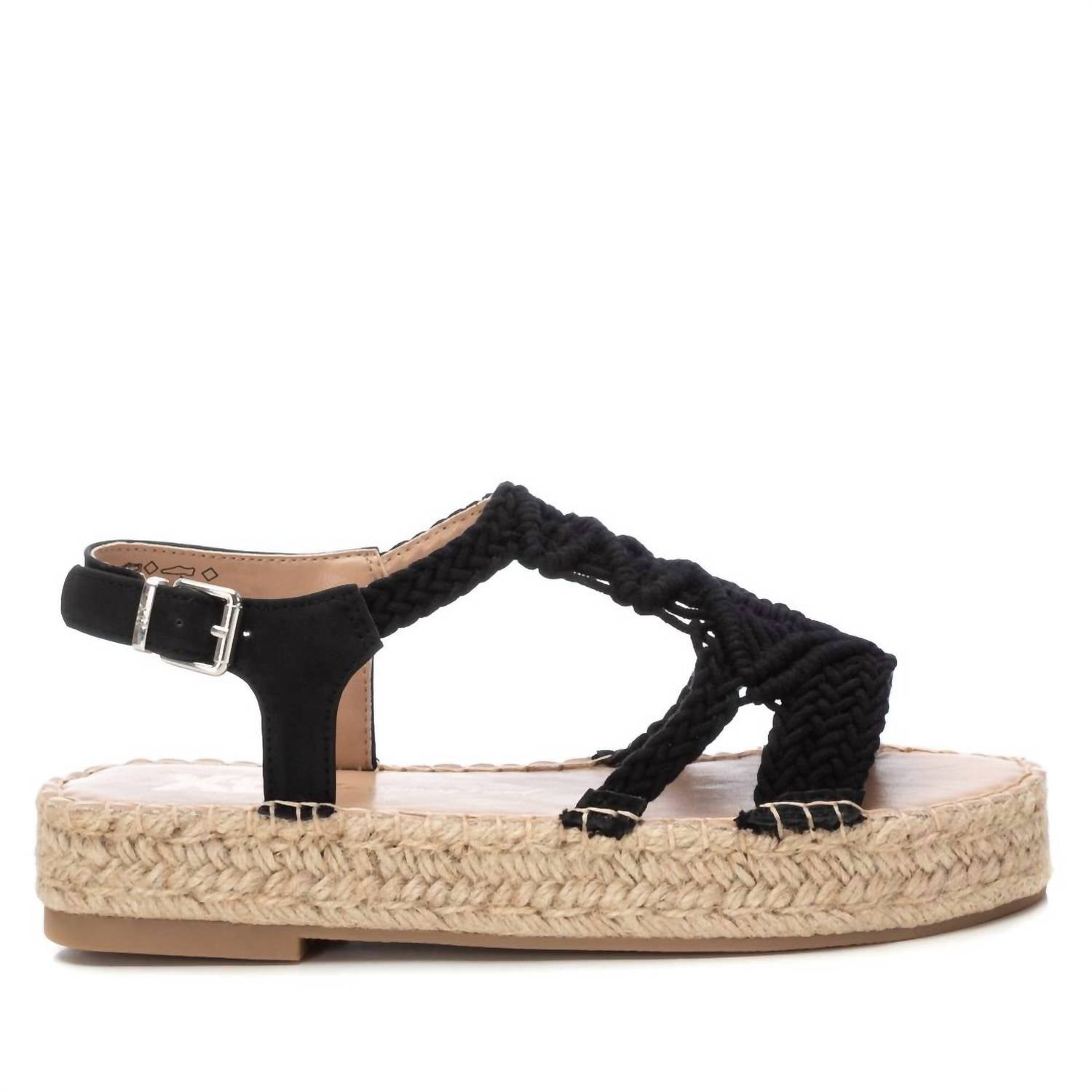 Flache Sandalen für Damen in Schwarz