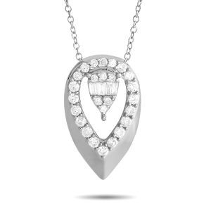 LB Exclusive 14K Weißgold 0.30ct Diamant-Tarntropfen Halskette -w – PN15406