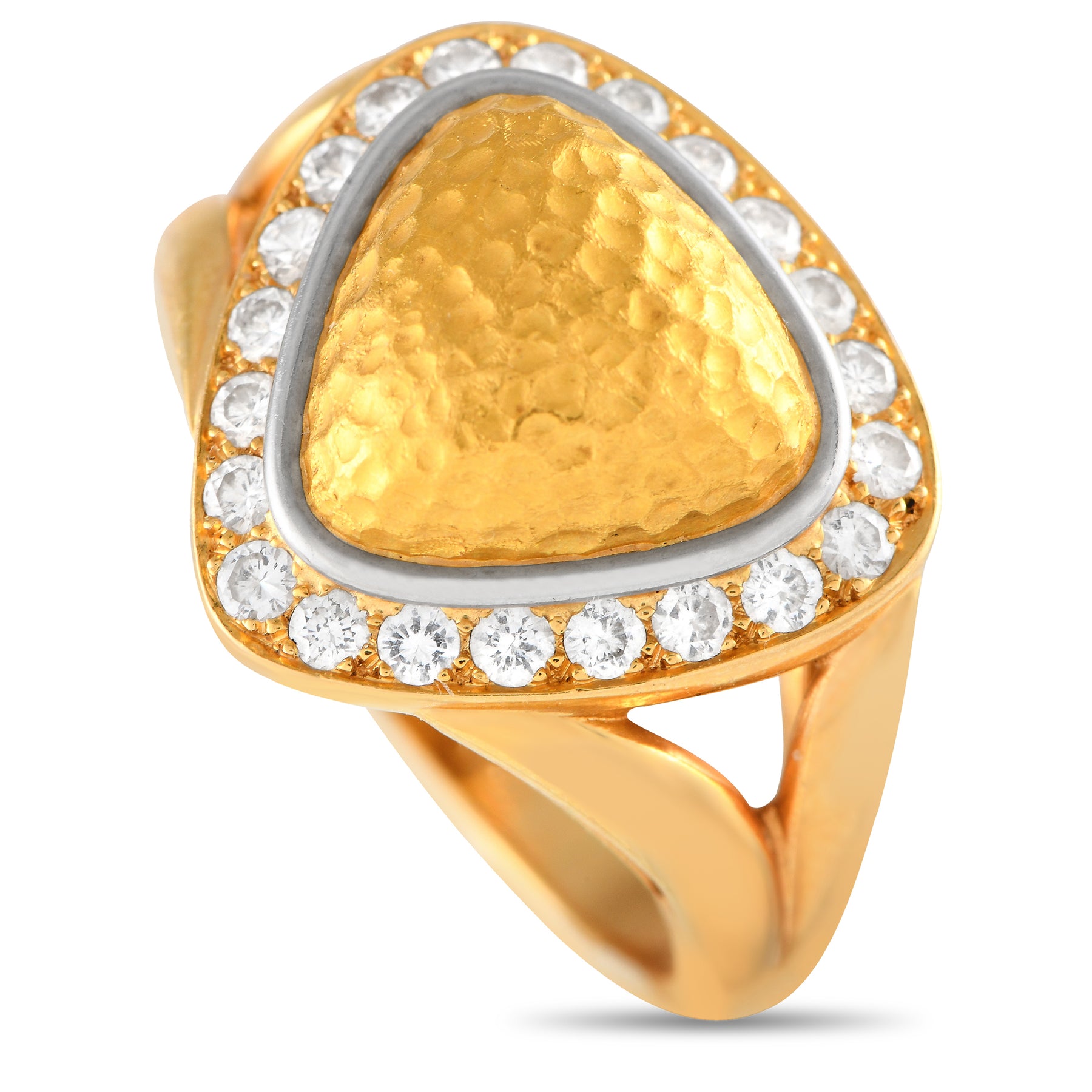 Chaumet 18K Gelbgold 0.40ct Diamant Halo Cocktail Ring CH28 -012524