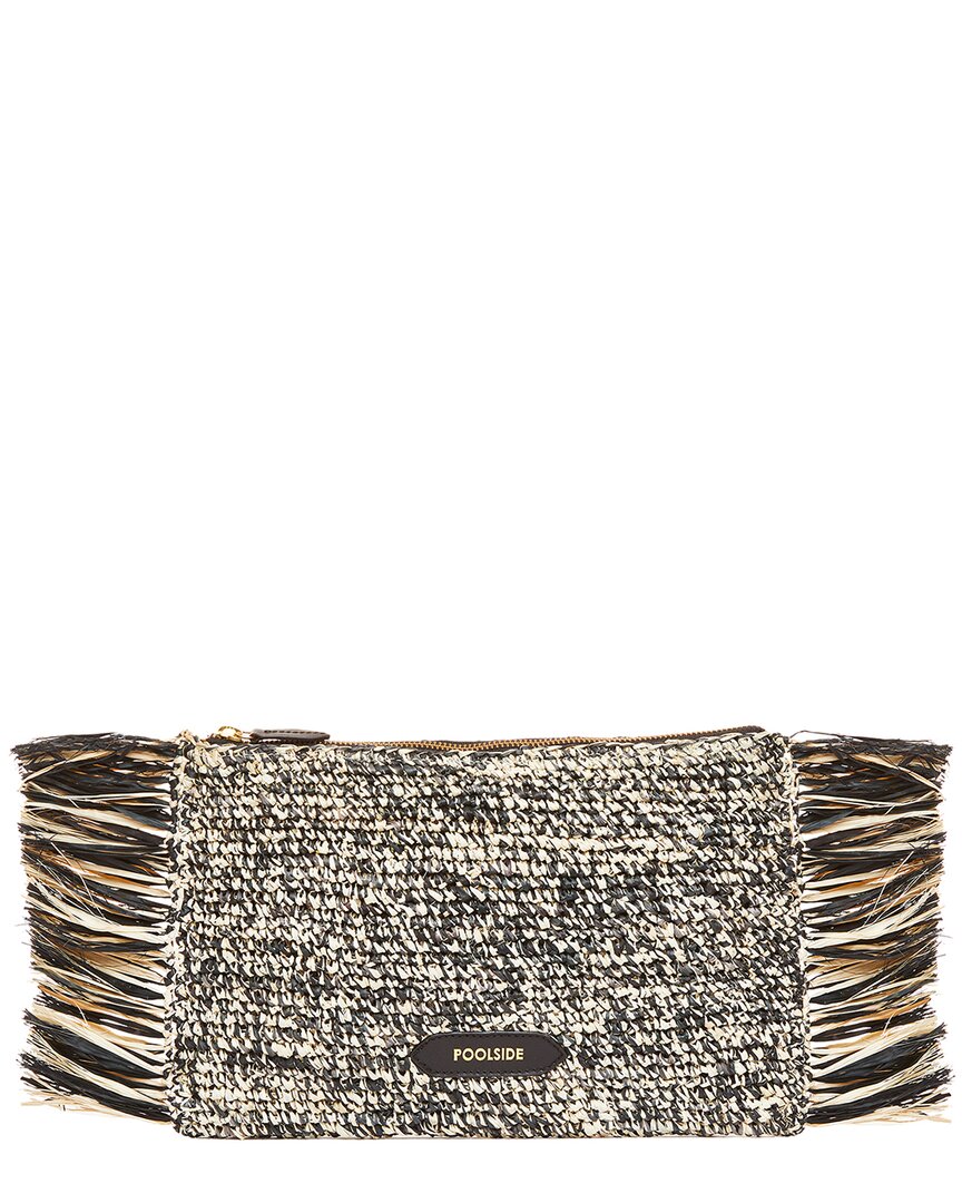 POOLSIDE Tropische Fransen Raffia Clutch