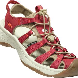 Astoria West Fischerin Leder Sandale in Merlot / Scarlet Ibis