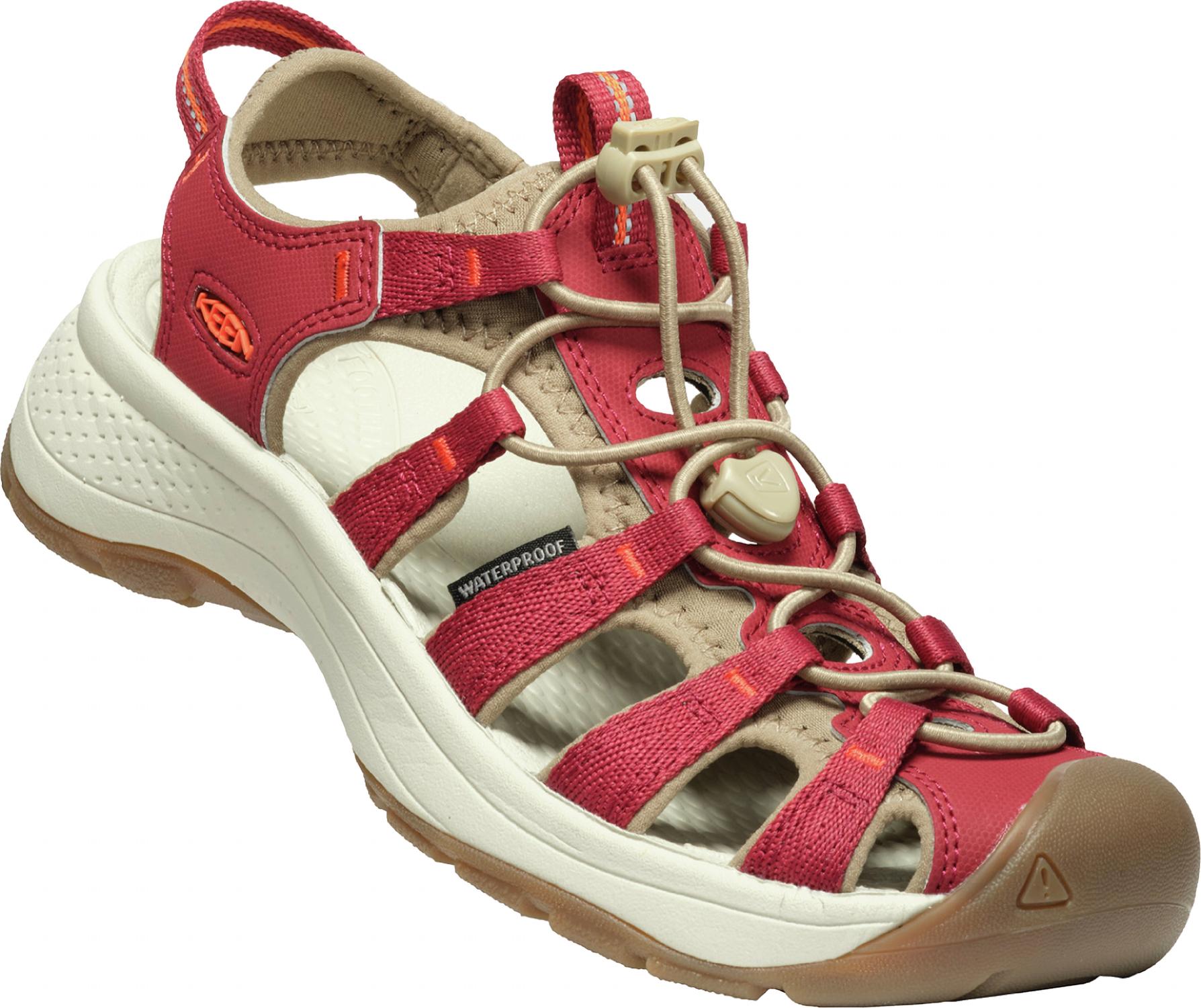 Astoria West Fischerin Leder Sandale in Merlot / Scarlet Ibis