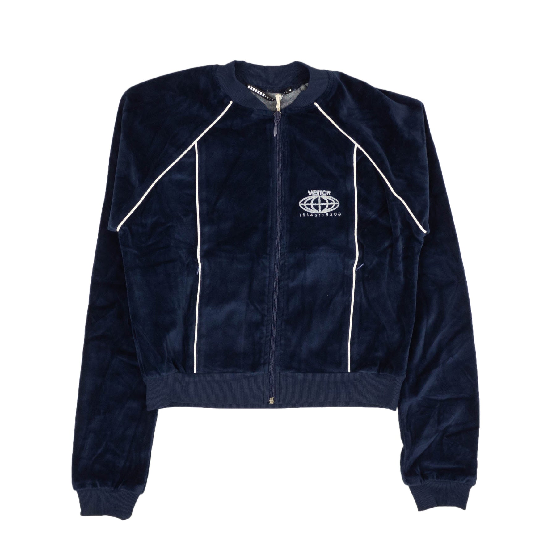Besucher auf der Erde Velour Sweatshirt – Dunkelblau Blau