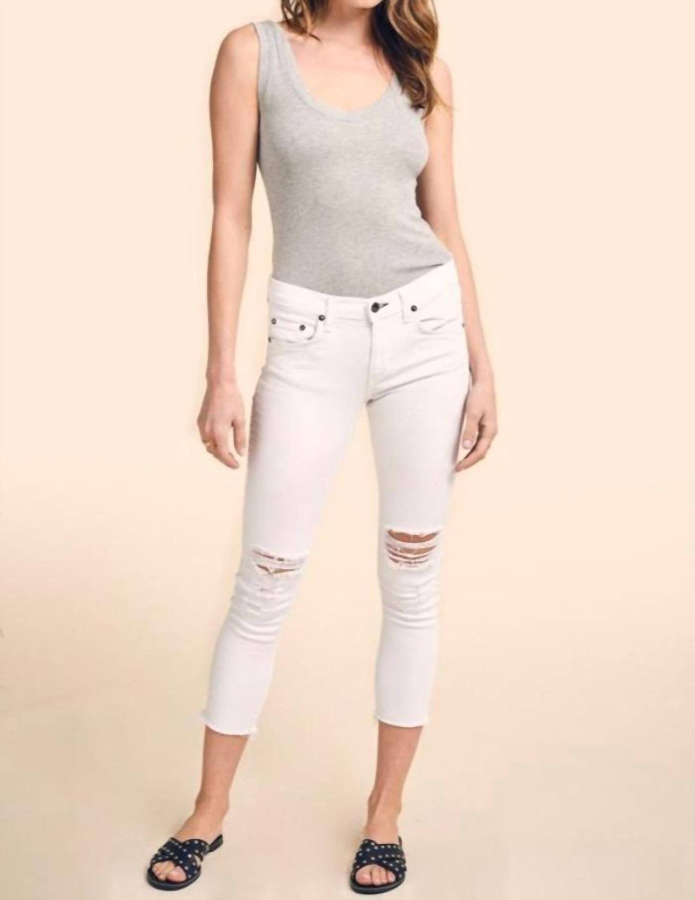 Sie Rib Top in Heather Grau