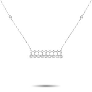 LB Exclusive 14K Weißgold 0,25ct Diamant-Stäbe Halskette -w – PN15367