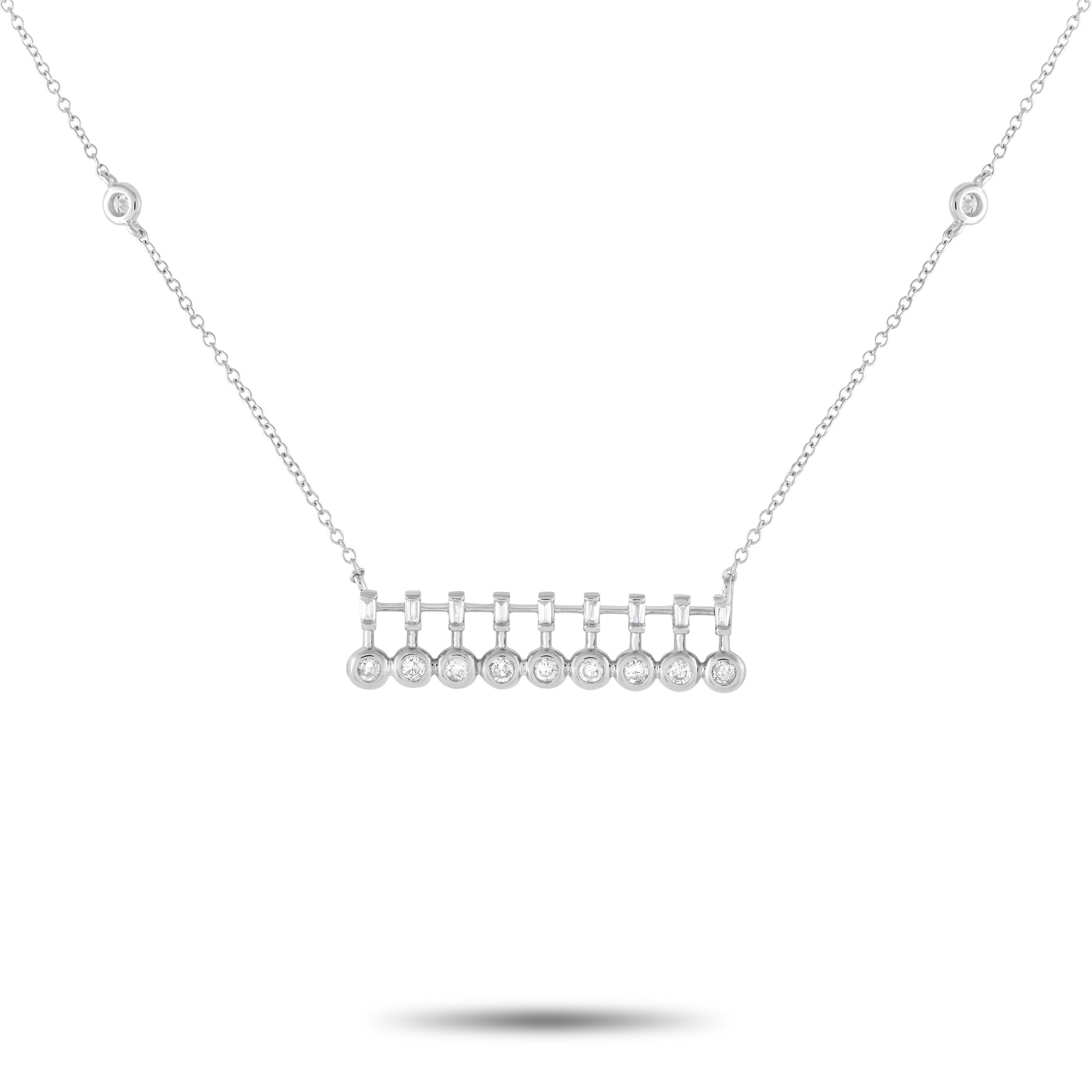 LB Exclusive 14K Weißgold 0,25ct Diamant Bar Halskette PN15367 W