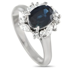 LB Exclusive Platinum 0.35ct Diamond and Sapphire ring -021324 – MF25