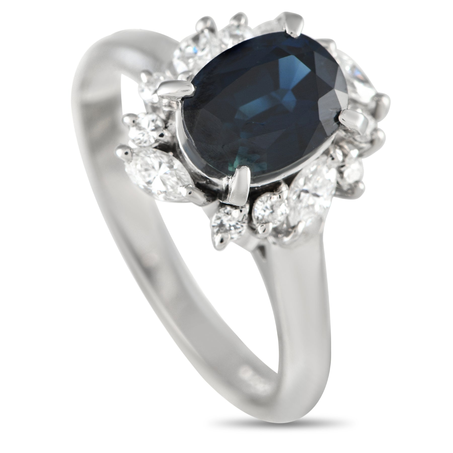 LB Exclusive Platin 0.35ct Diamant und Saphir Ring MF25 -021324