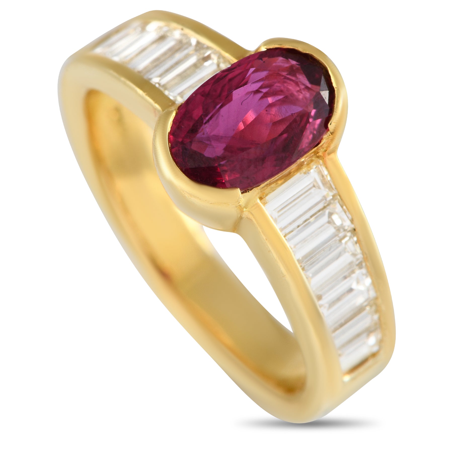LB Exclusive 18K Gelbgold 0.70ct Diamant und Rubin Ring MF03 -012424