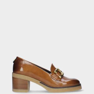 Damen Mittelhoher Absatz Mokassin In Camel