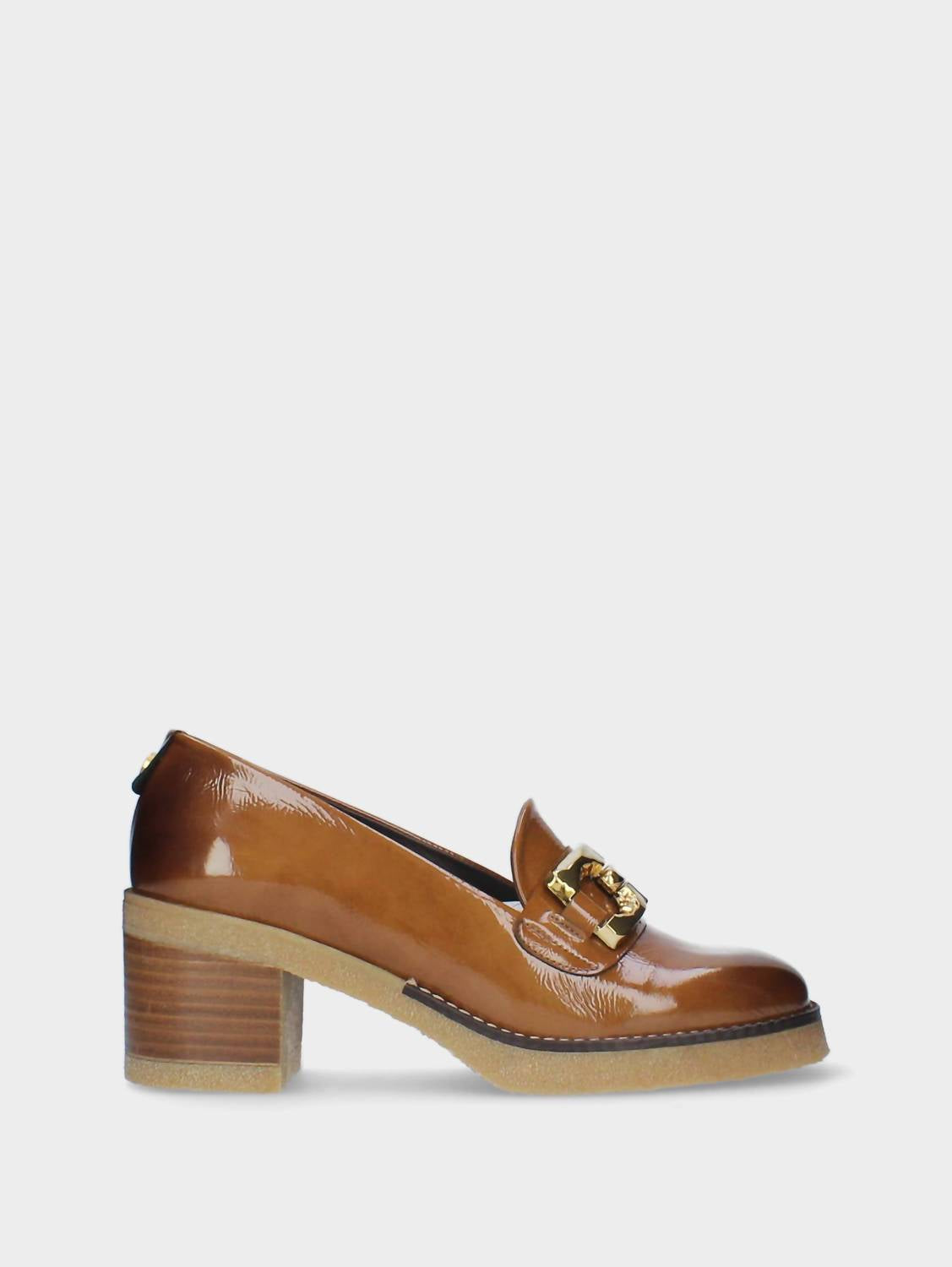 Damen Mittelhoher Absatz Mokassin In Camel