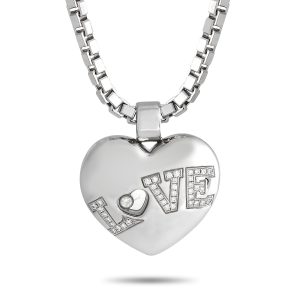 Chopard Happy Diamant 18 Karat Weißgold 0.25ct Diamant Herz Anhänger Halskette CH01 -030624