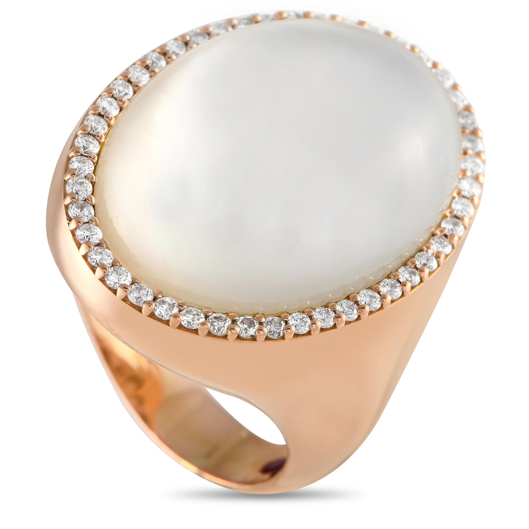 Roberto Münze 18 Karat Roségold 0.55ct Diamant und Mother Von Perle Ring RC01 -122623