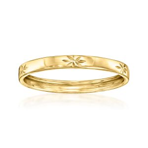 Canaria Italian 10kt Gelbgold Diamant-geschliffener Sternring