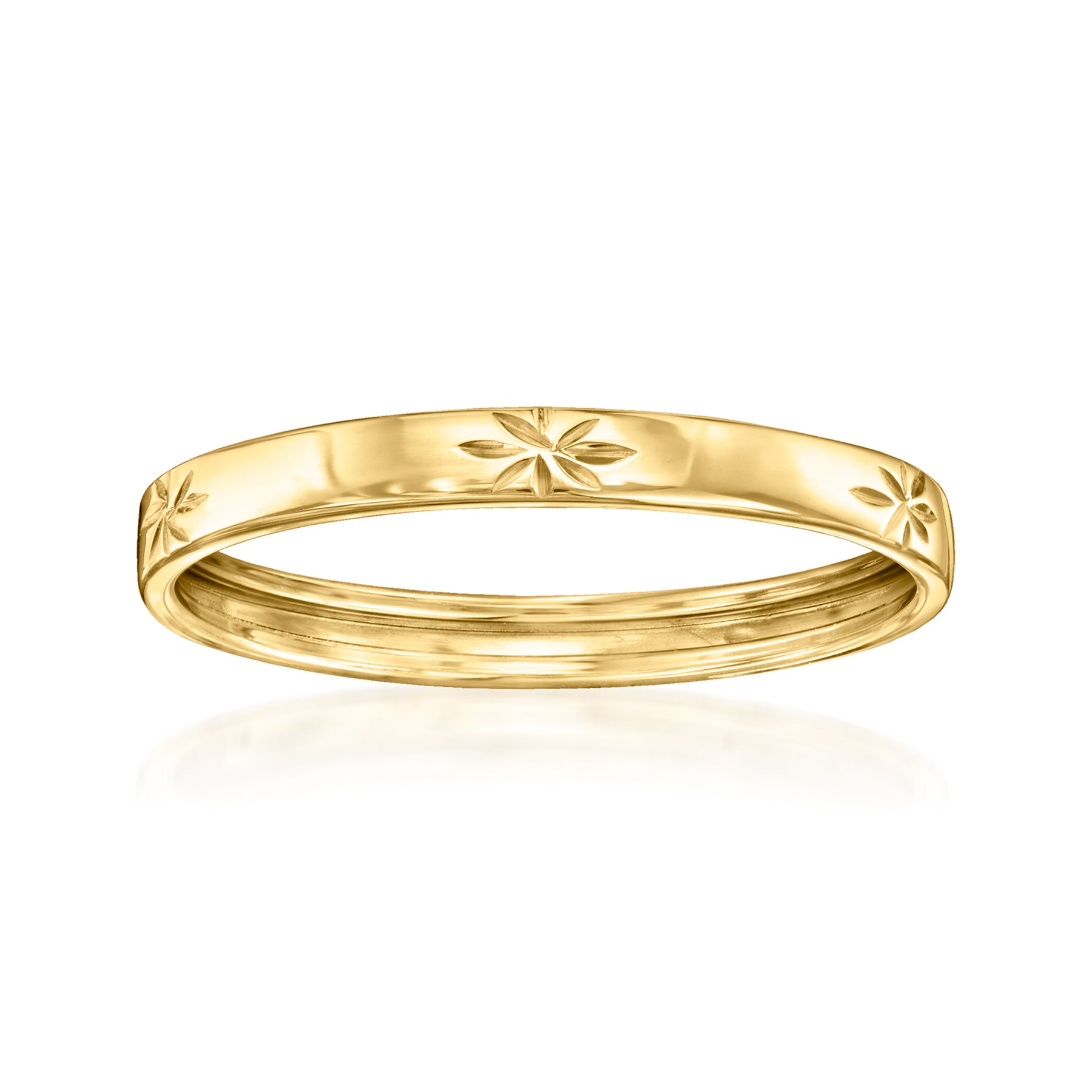 Kanarischen italienischen 10kt Gelbgold Diamant-Cut Stern Ring
