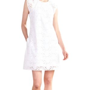 Kaia Lochstickerei Kleid in weiß 7803893252156