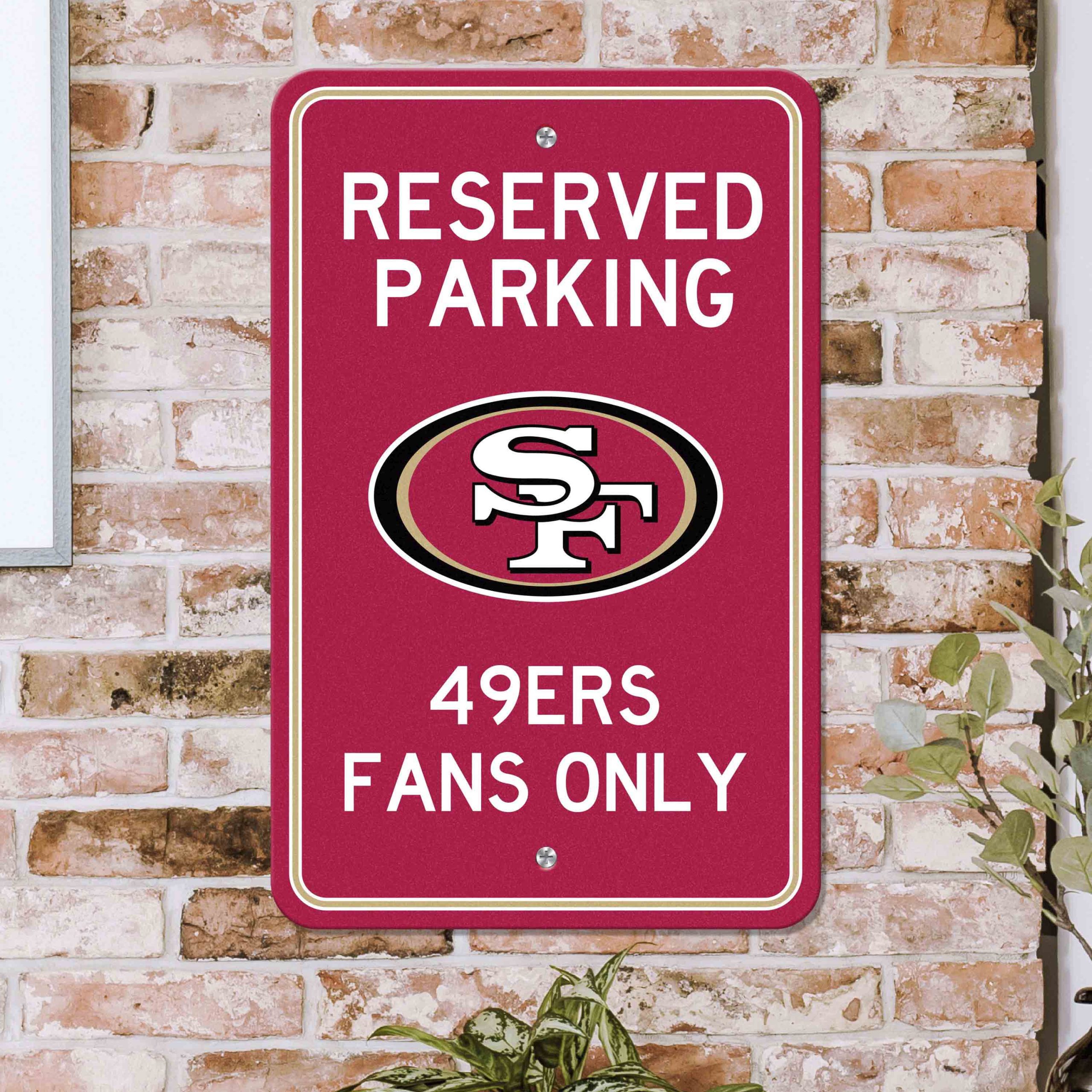 Fanmats San Francisco 49ers Team Farbe reserviert Parkplatz Schild Décor 18 "X 11.5" Leichtgewicht