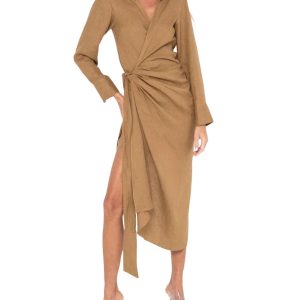 Fernanda Wrap Kleid in Ingwer 7703566647356