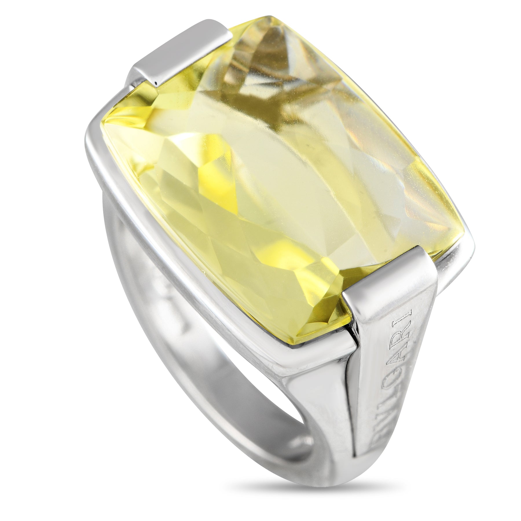 Bvlgari Allegra 18 Karat Weißgold Zitrone Citrin Ring BV05 -012224