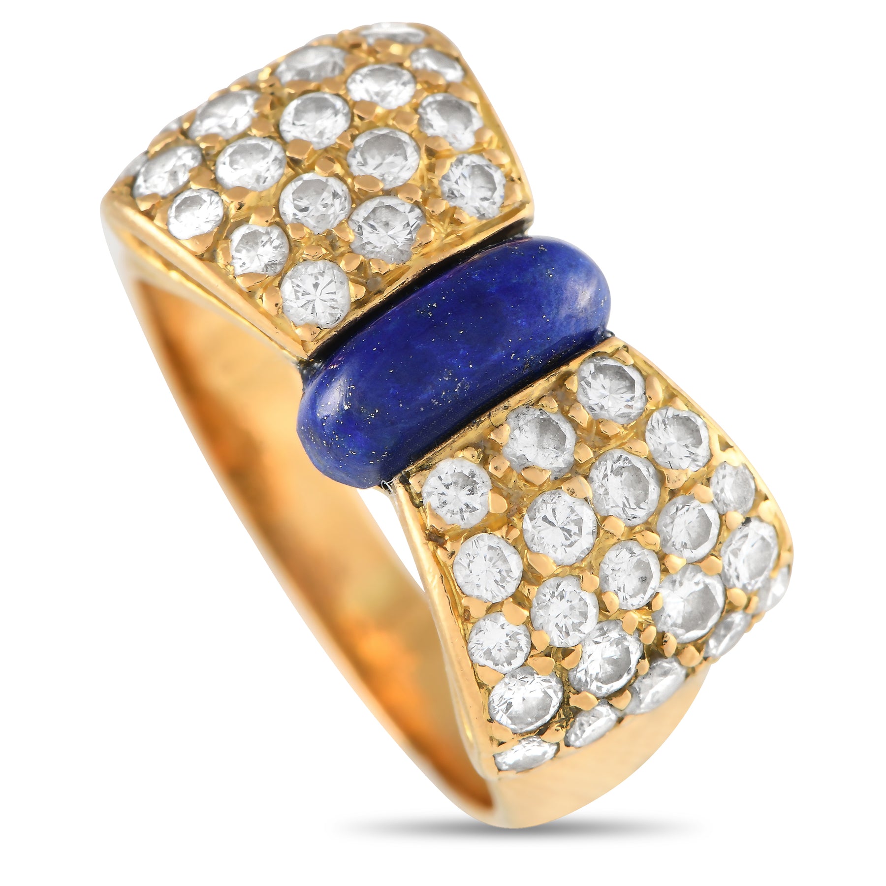 Van Cleef & Arpels Van Cleef & Arpels 18 Karat Gelbgold 0.85ct Diamant und Lapis Lazuli Schleifenring VC01 -012224