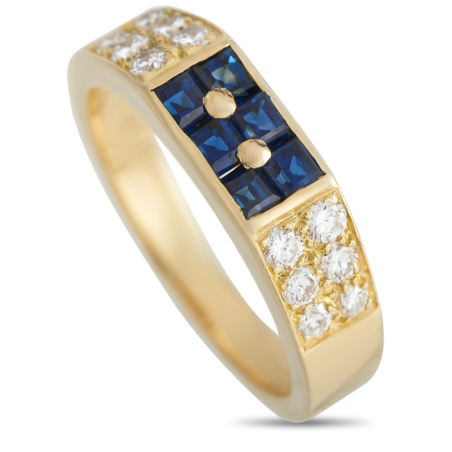Van Cleef & Arpels 18 Karat Gelbgold 0,39ct Diamant und Saphir Ring VC30 -030824