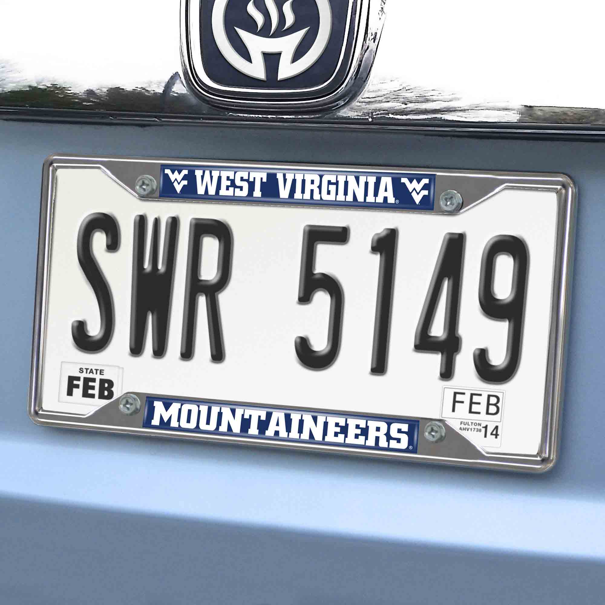Fanmats West Virginia Mountaineers Chrom Metall Nummernschild Rahmen, 6,25 "x 12,25"