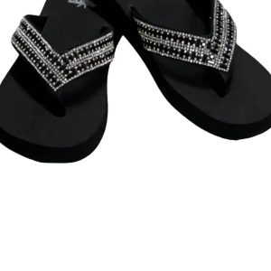 Damen Hibiskus Sandalen in schwarz/schwarz 7832161353788