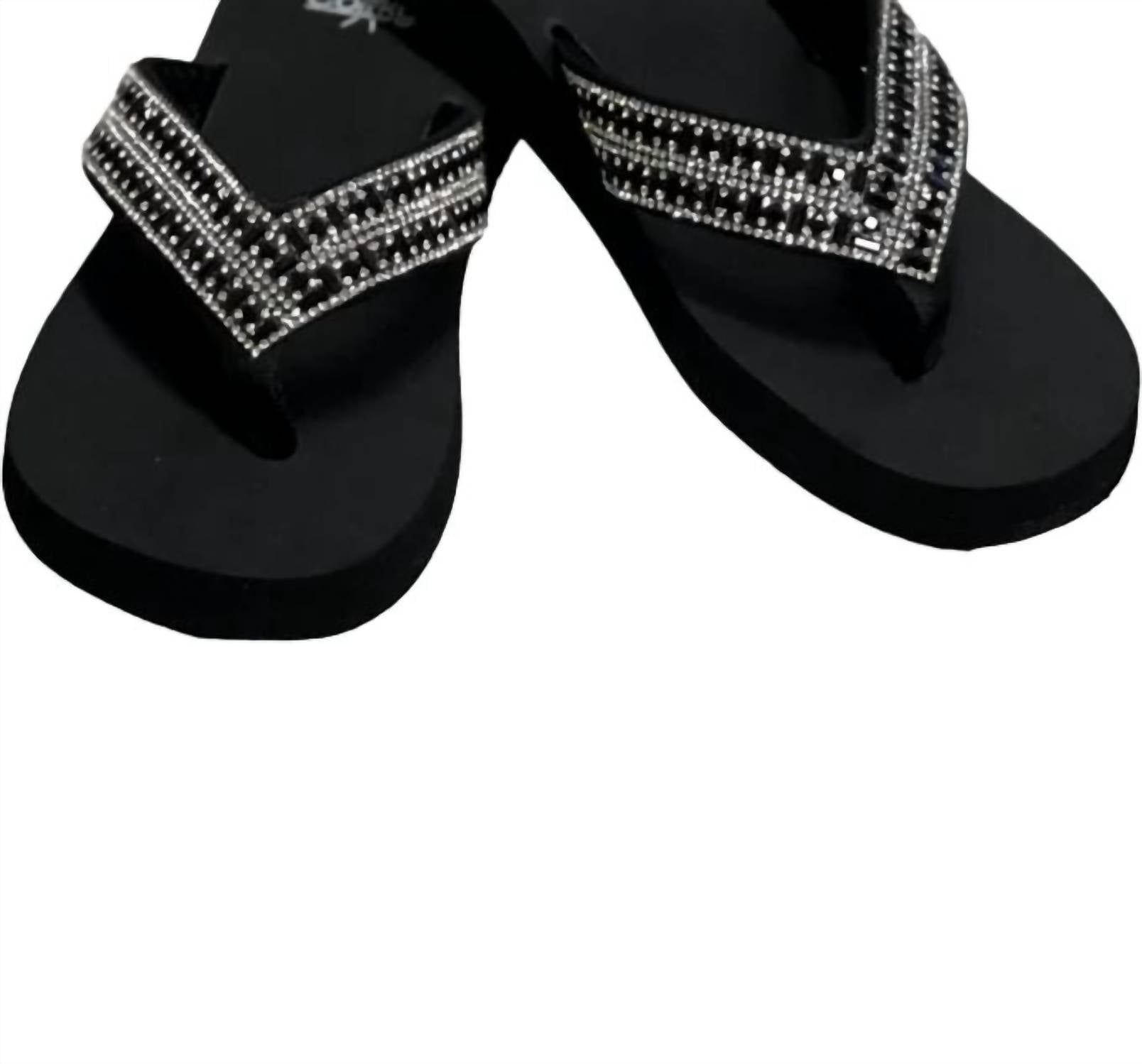Hibiscus Sandalen für Damen in Schwarz