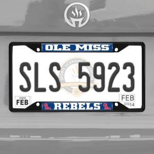 Fanmats Ole Miss Rebels Metal License Plate Frame Schwarzer Abgang