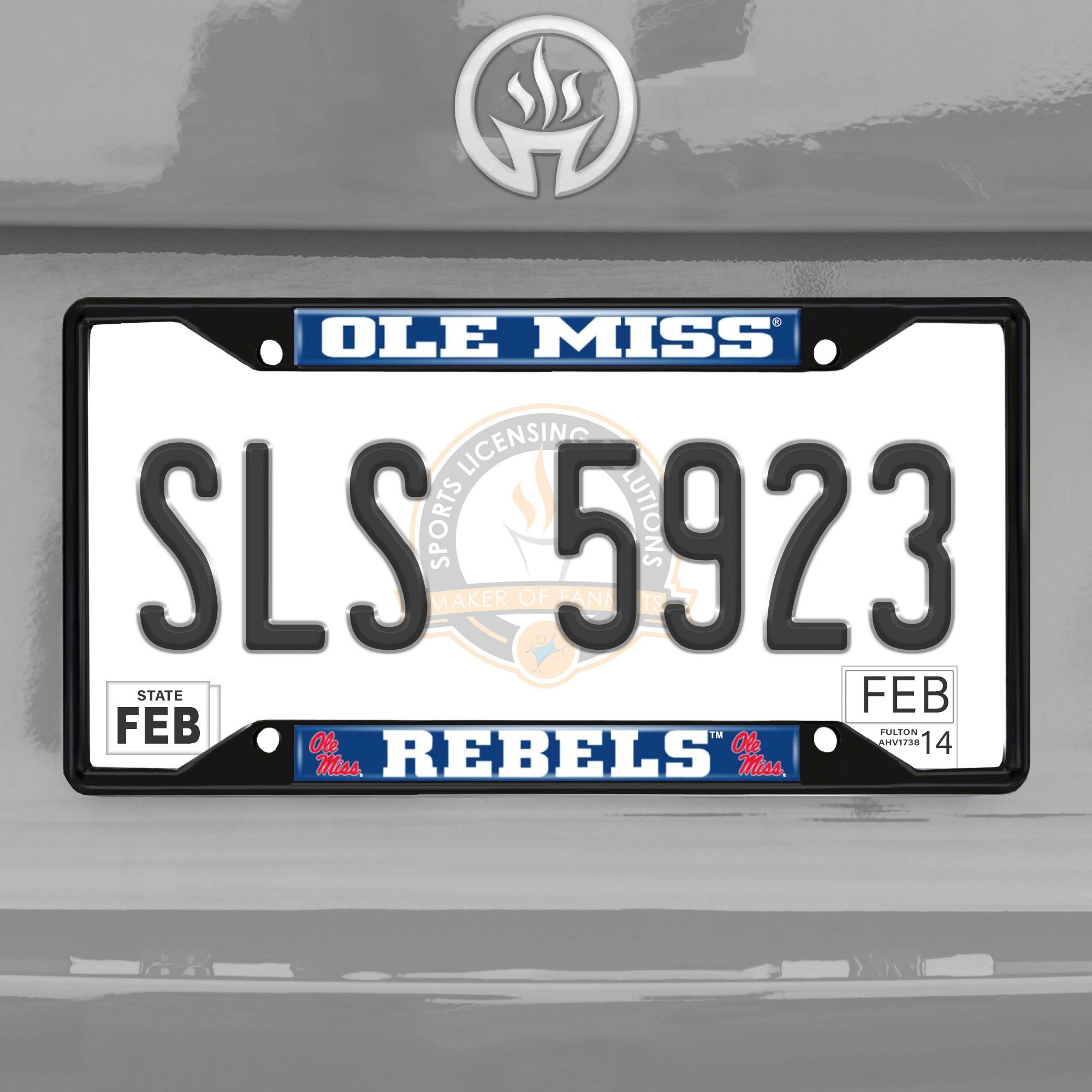 Fanmats Ole Miss Rebels Metall-Kennzeichenrahmen schwarz Finish