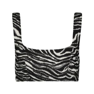 Anna Krawatte zurück Crop Top in Zebra