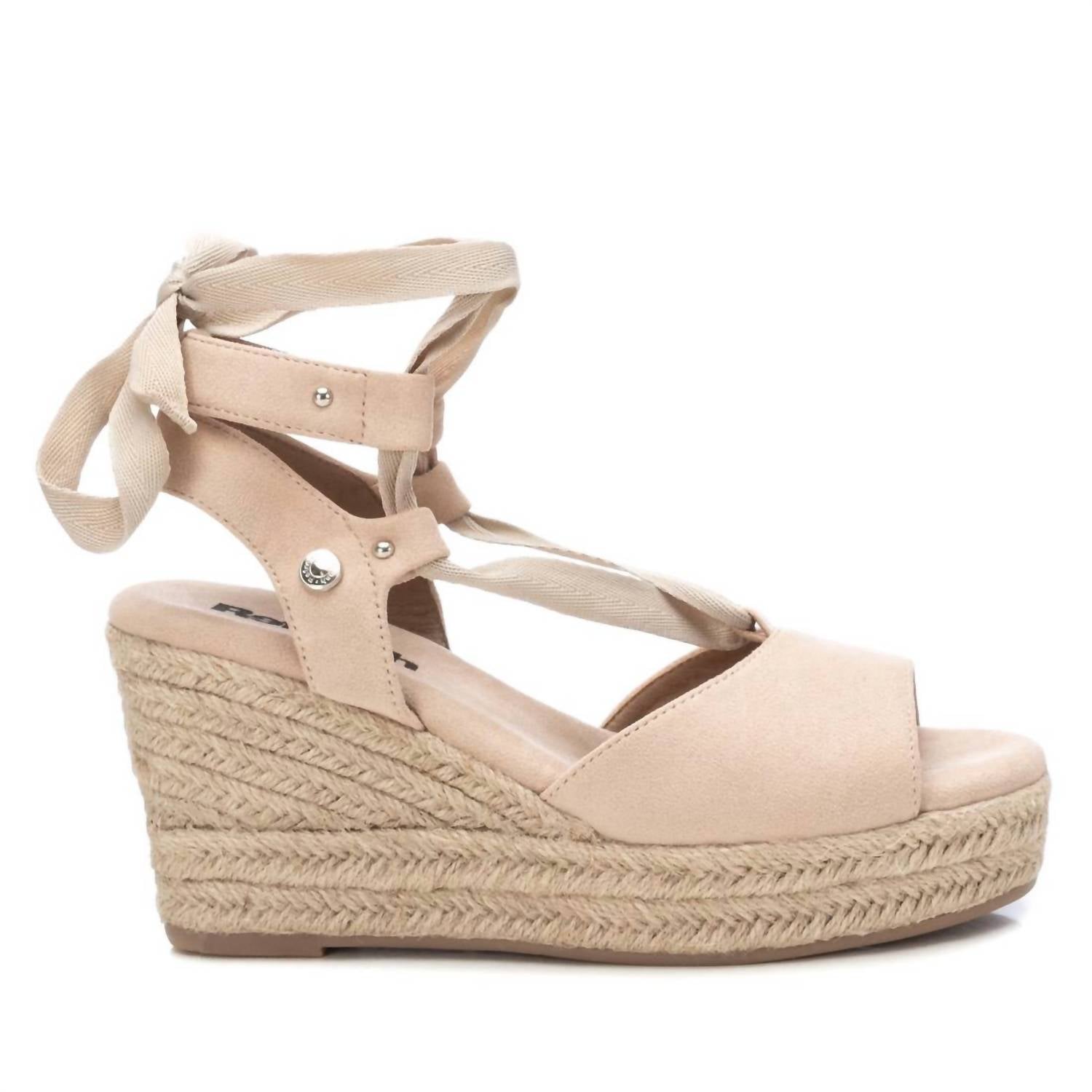 Damen Sandalen mit Keilabsatz in Beige