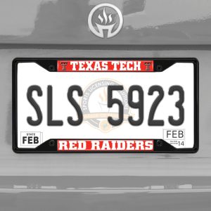 Fanmats Texas Tech rote Raider Metall Kennzeichen Rahmen schwarz Finish