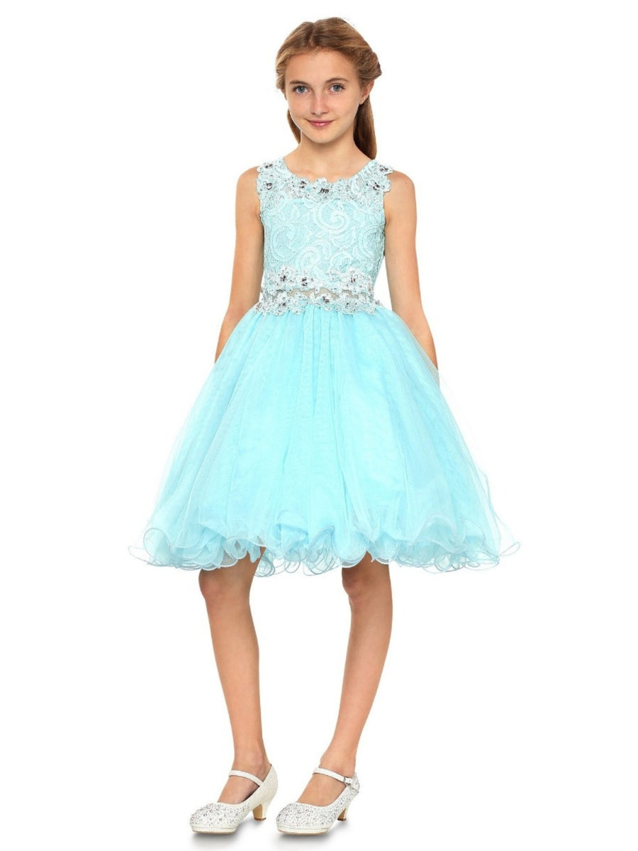 Spitze Mesh Strass verdrahtet Blumenmädchen Kleid 4-20
