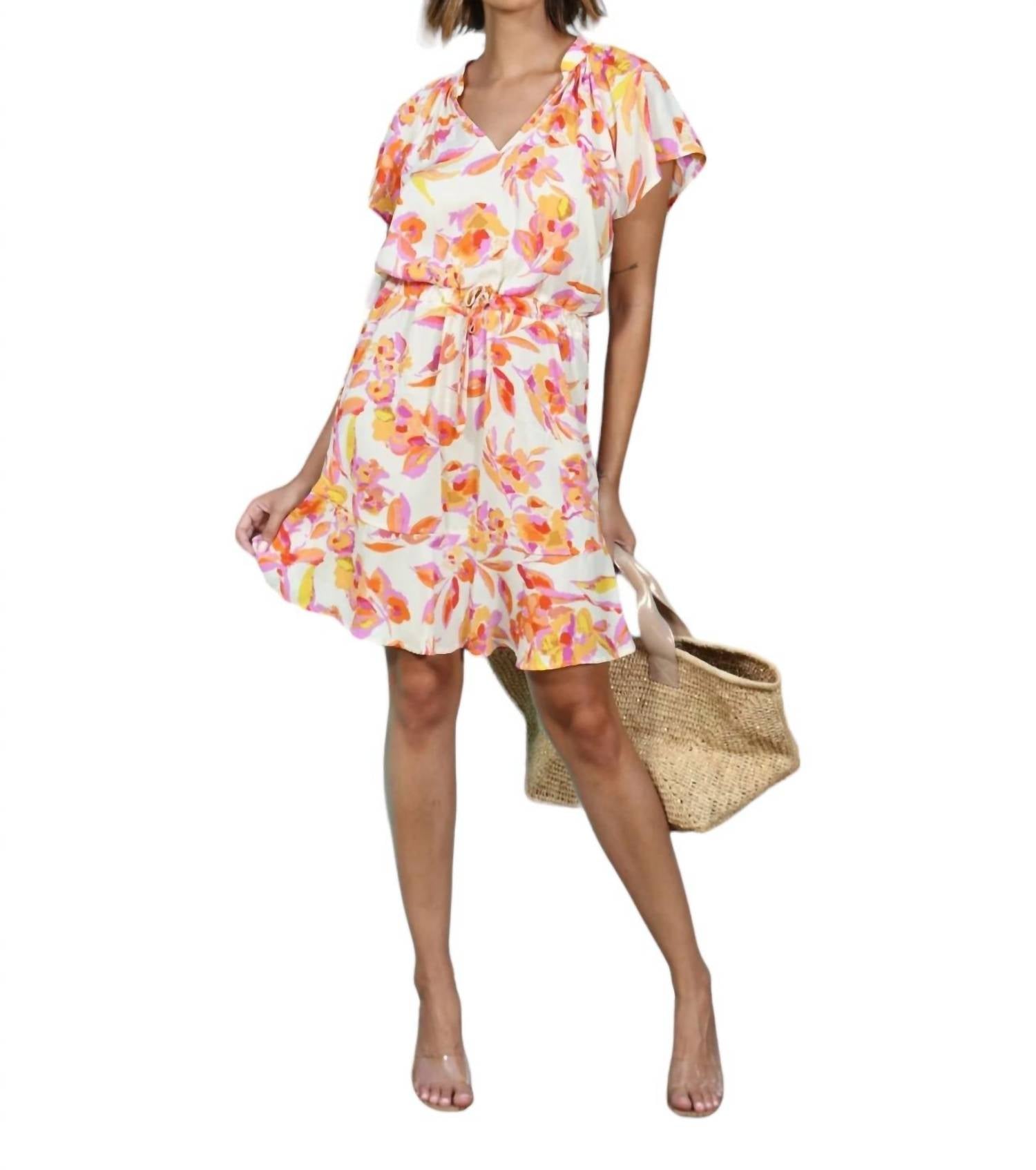 Kleid mit Rüschenärmeln in Emilie