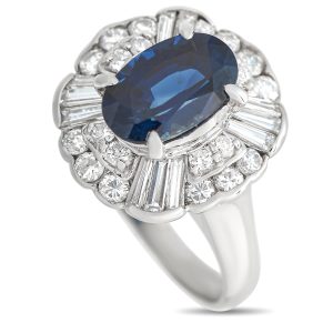 LB Exclusive Platinum 0.82ct Diamond and Sapphire ring -021324 – MF21