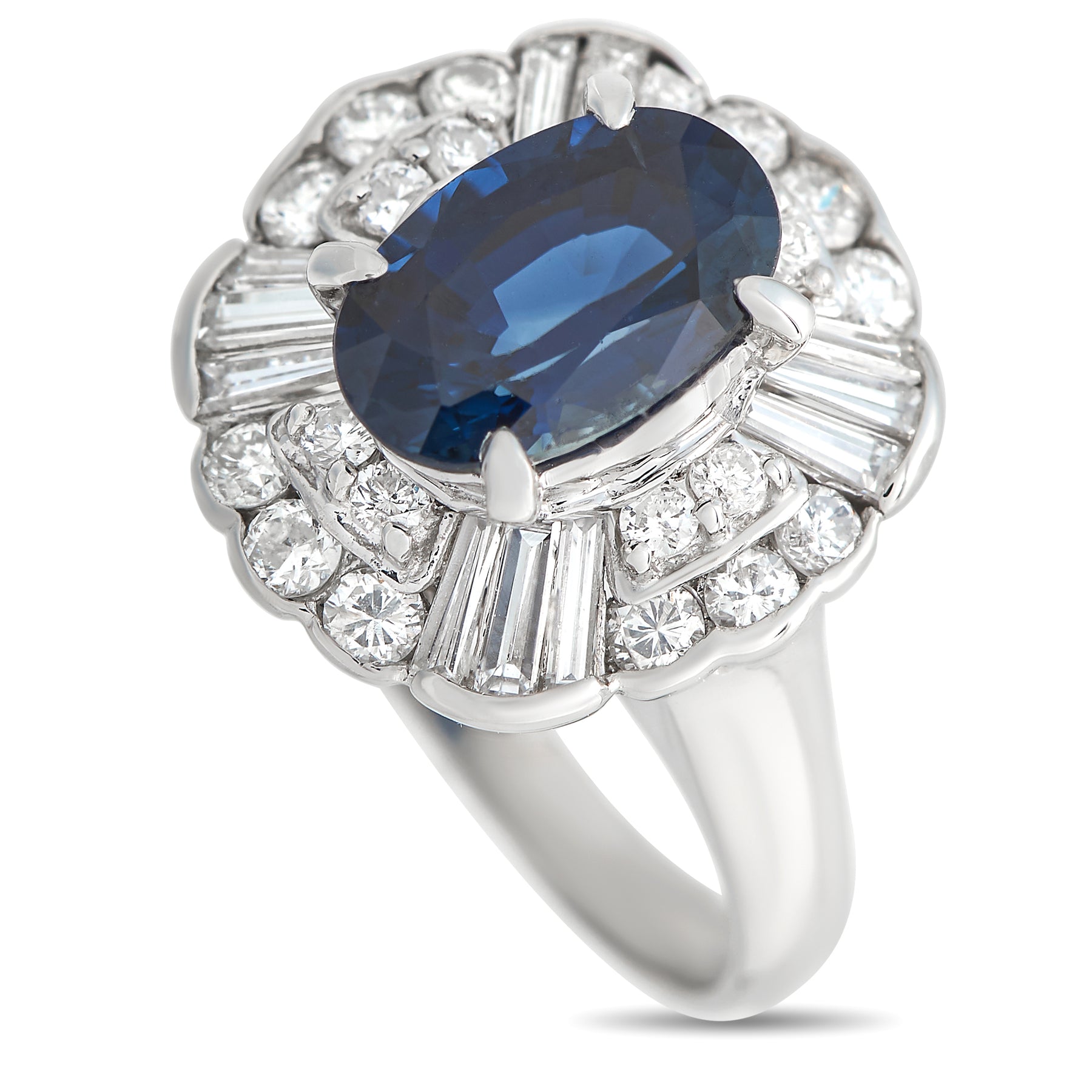 LB Exclusive Platin 0.82ct Diamant und Saphir Ring MF21 -021324