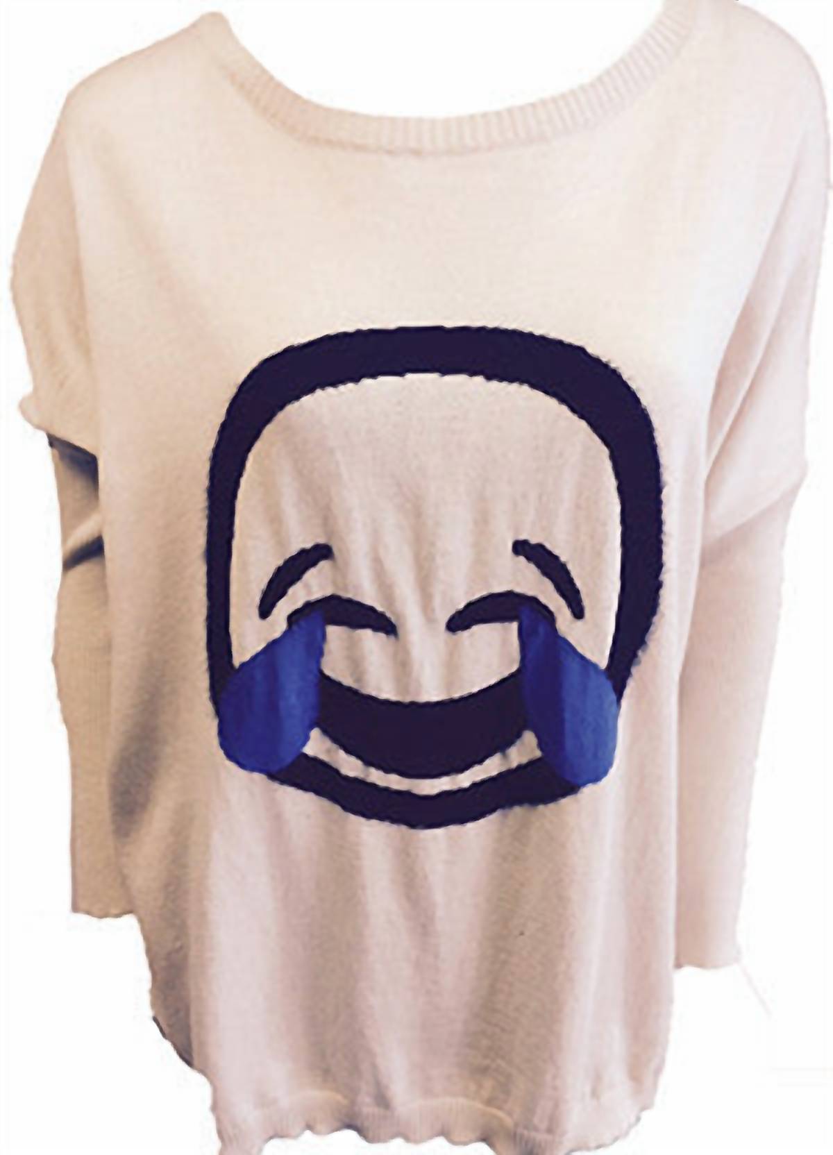Cryin Laughter Emoji Top in Stein/schwarz