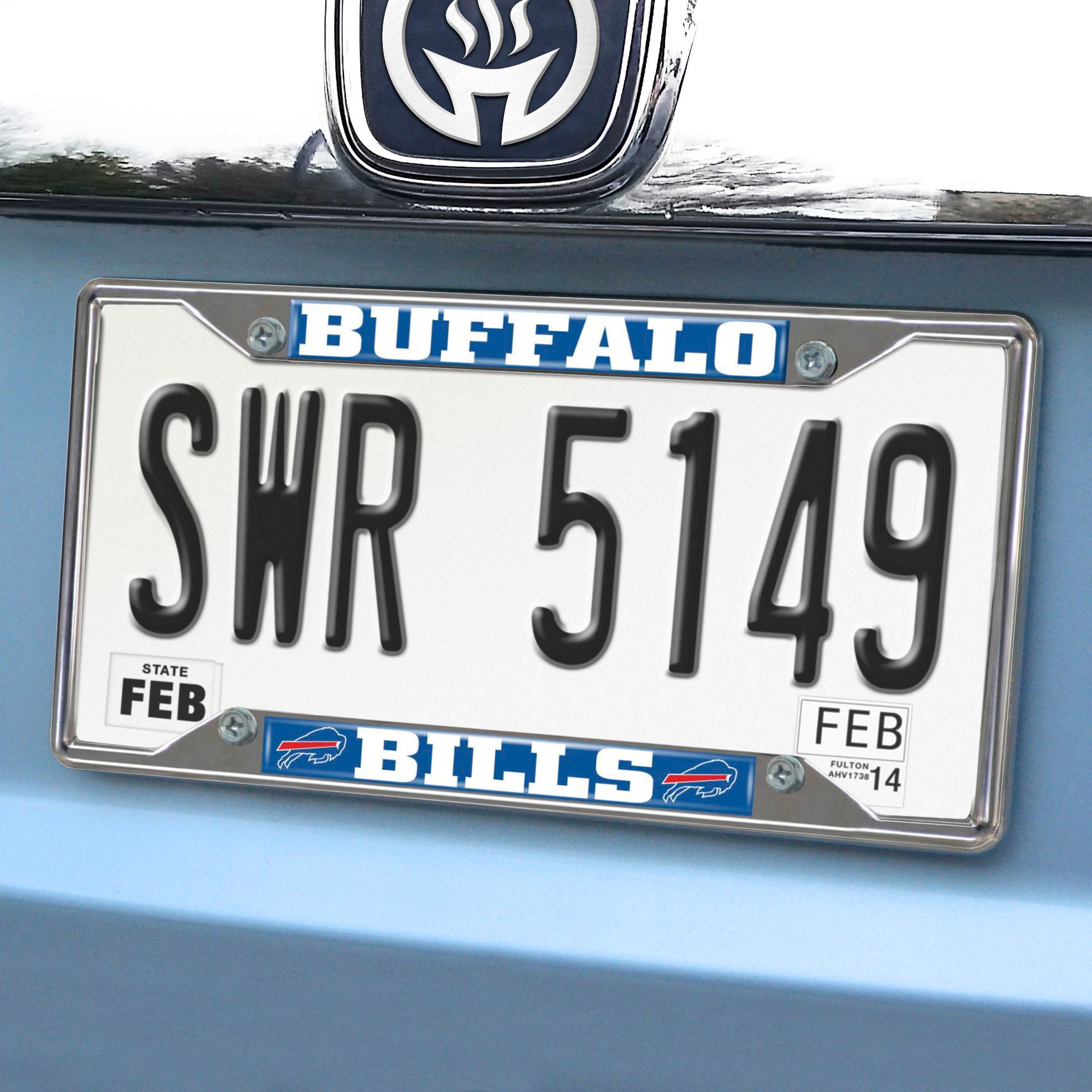 Fanmats Buffalo Bills Chrom Metall Nummernschild Rahmen, 6,25′′ x 12,25′′