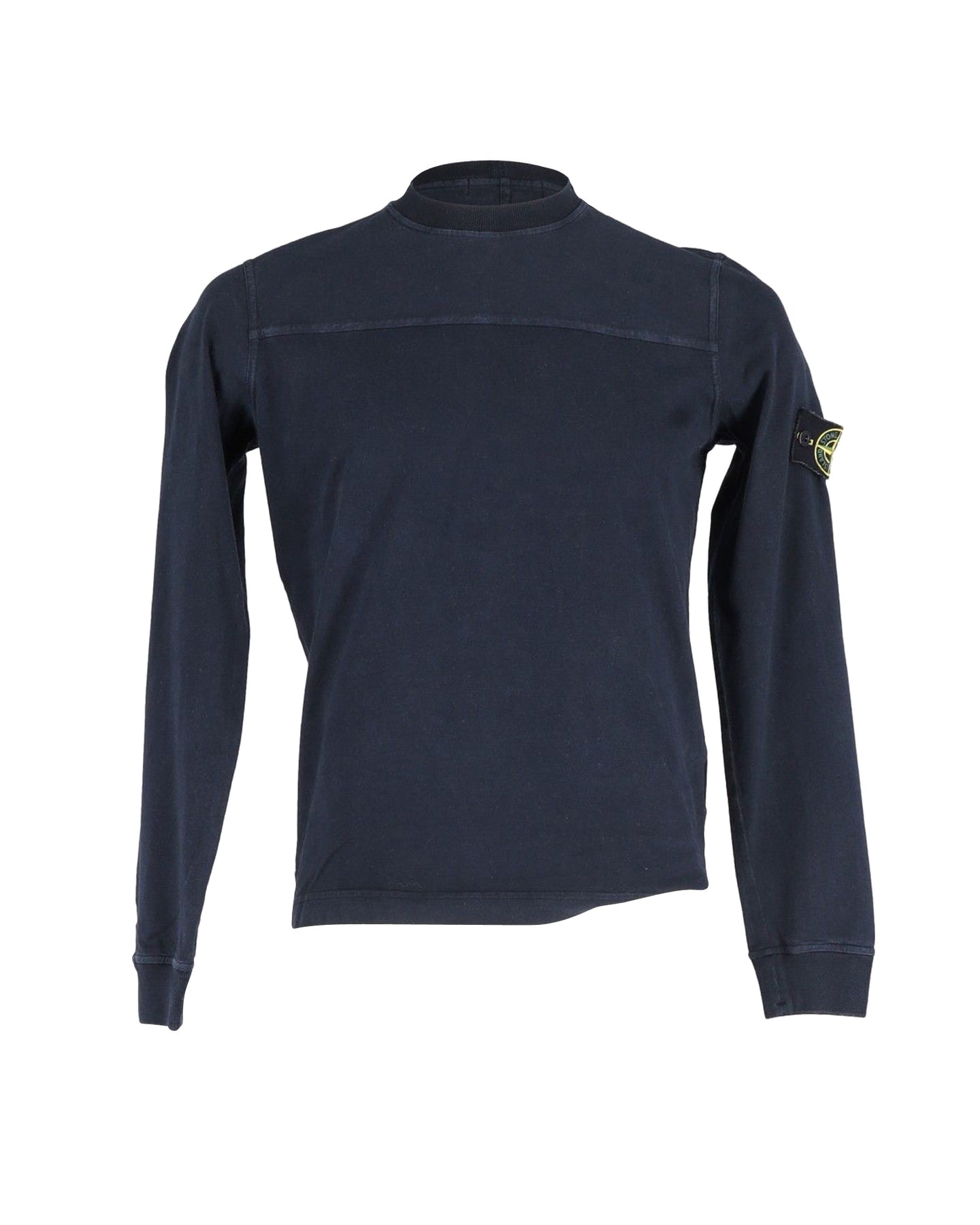 Stone Island Langarm Compass Pullover aus dunkelblauer Baumwolle